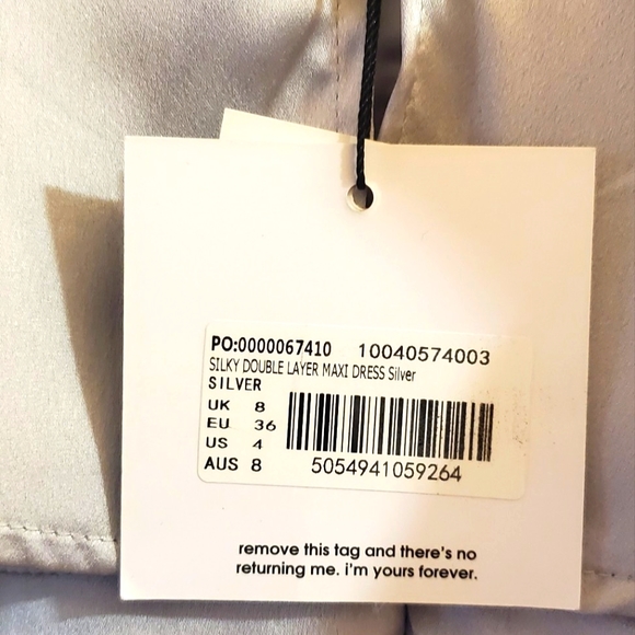 A Silver Missguided Floor-length Prom Dress - Picture 7 of 9